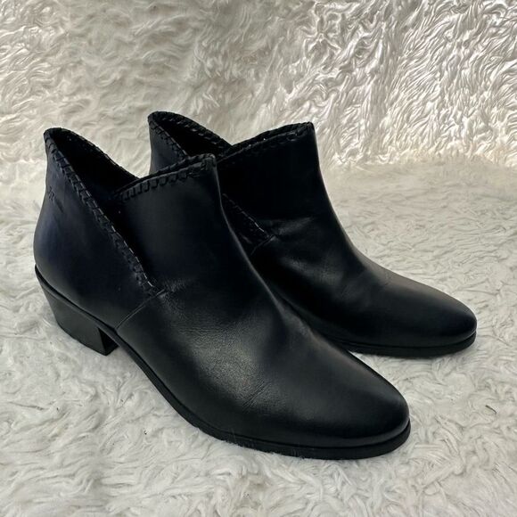 JACK ROGERS Women’s Classic Almond Toe Black Leather Ankle boots size 8.5M - Picture 2 of 9